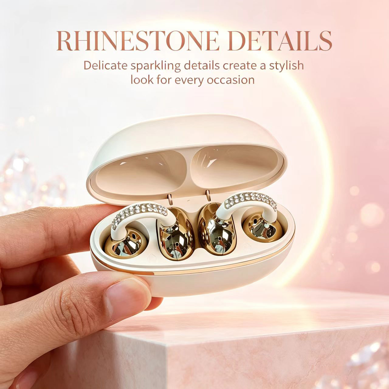 Rhinestone Open Ear Clip Wirel - Sleep Mask Headphones Bluetooth recension och pris