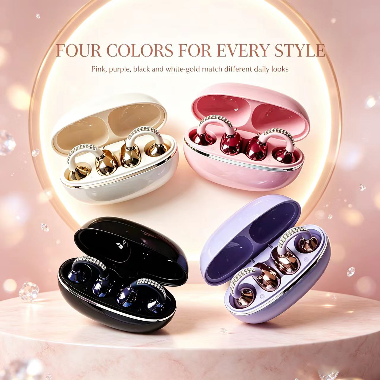 Rhinestone Open Ear Clip Wirel - Sleep Mask Headphones Bluetooth recension och pris