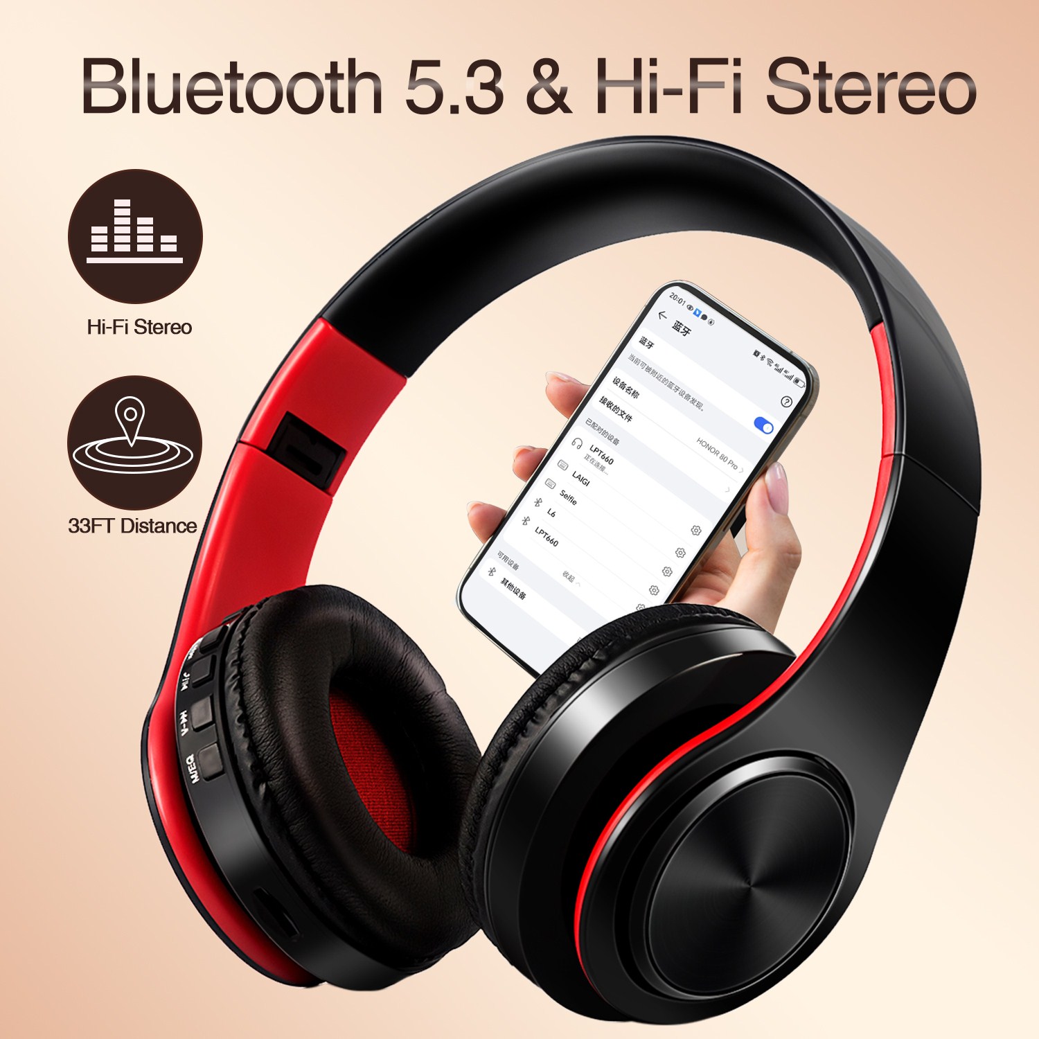 CATASSU Earphone Bluetooth Hea - Anc Wireless Over Ear Headphones recension och pris