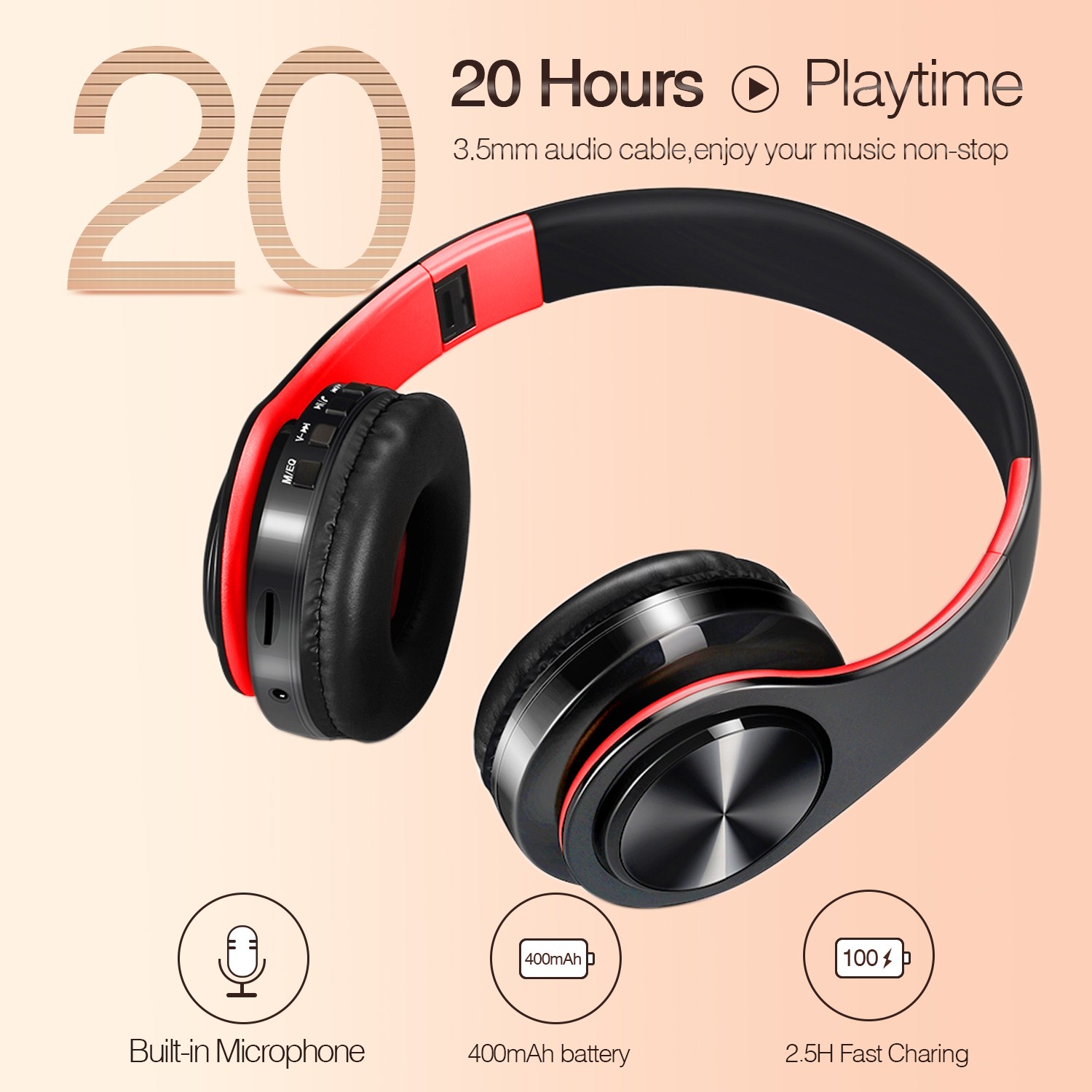 CATASSU Earphone Bluetooth Hea - Anc Wireless Over Ear Headphones recension och pris