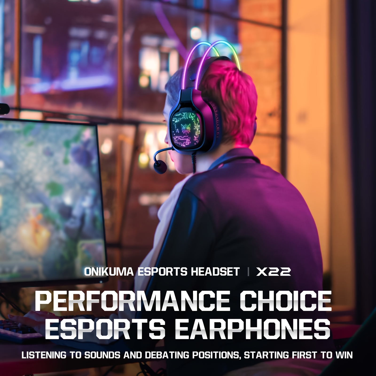 ONIKUMA X22 Gaming Headset RGB - Gaming Headset With Mic Rgb recension och pris