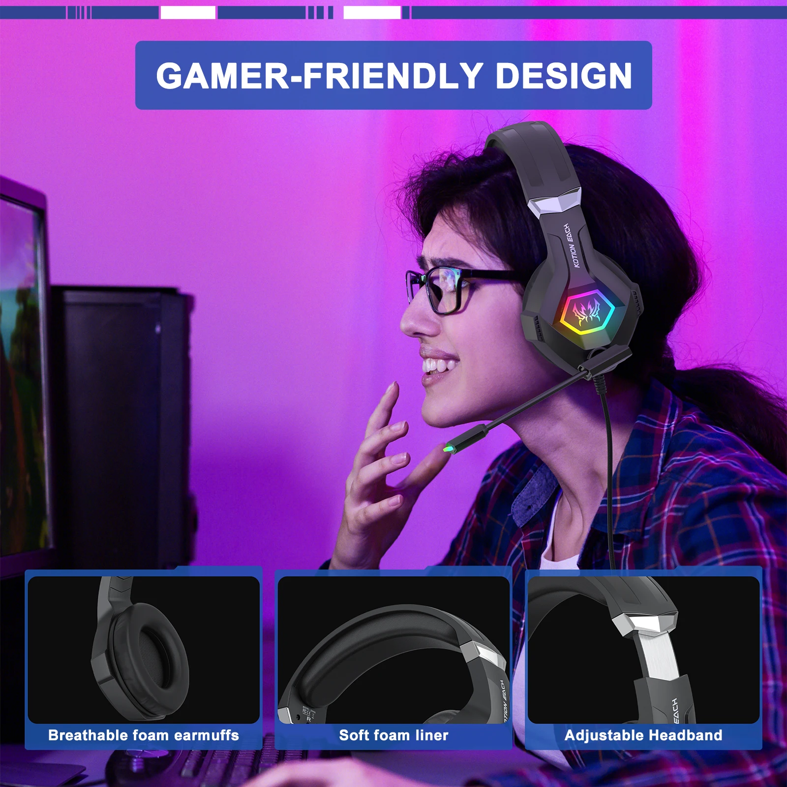 Wired Gaming Headset with 7.1  - Gaming Headset With Mic Rgb recension och pris