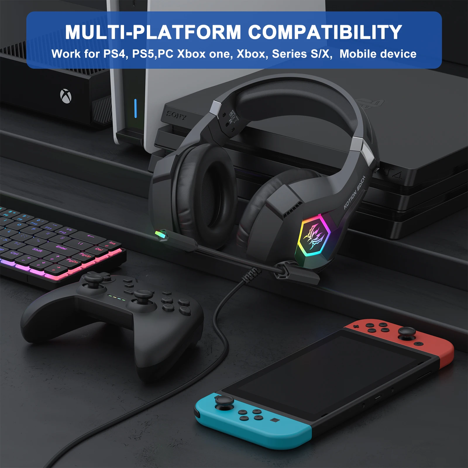 Wired Gaming Headset with 7.1  - Gaming Headset With Mic Rgb recension och pris